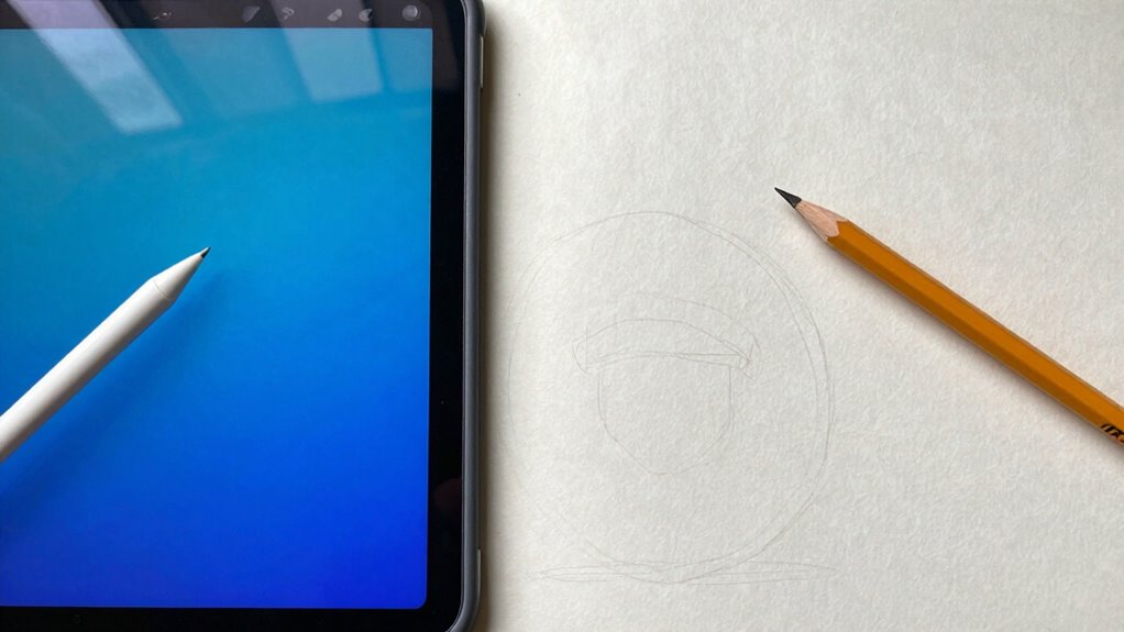 digital drawing versus traditional