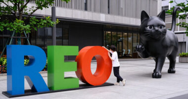 osaka art & design 2026 sculpts the city with giant alphabets and monumental cats